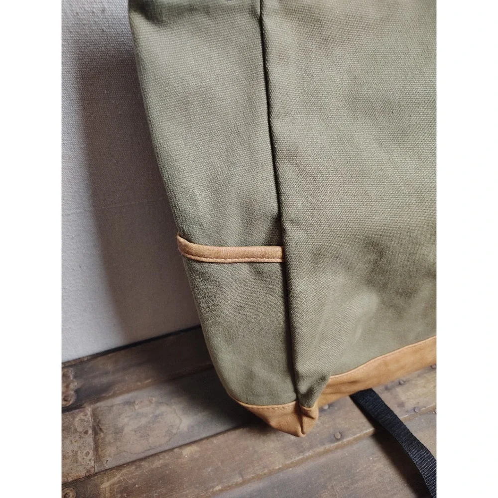 DSW Canvas Messenger Bag Laptop Tablet Satchel Back Pack Olive‎ Green